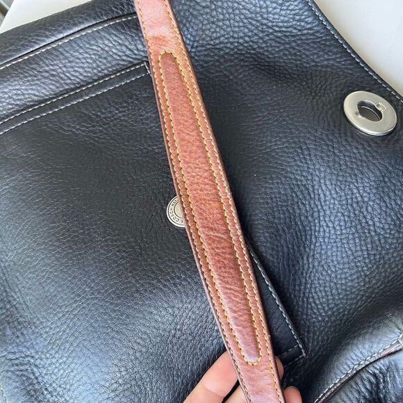 VTG Coach Legacy Black Pebbled Leather Hobo Bag | Fuchsia Lining 9379 - Picture 9 of 13